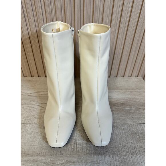 Zara Leather Ankle Bootie in Ivory Sz 10 Brand New in Box - Picture 5 of 15